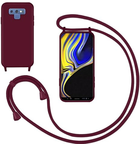 GoodcAcy Silikon Handykette Handyhülle für Samsung Galaxy Note 9,Smartphone Necklace Hülle mit Band Schutzhülle mit Kette zum umhängen Halskette Flüssig Silikon Case für Samsung Galaxy Note 9,Rot