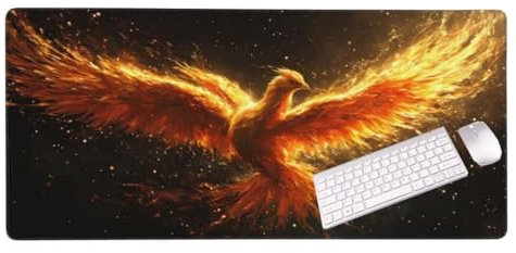 Animal Phoenix Mouse Mat 1400x600x3 mm Mouse Pad, Desk Mat Large Mousepad, Gaming Mouse Pad with Anti- Slip Rubber Base, Waterproof Durable Mousemat Extended Mouse Pad for Office Desk Decor S-2938