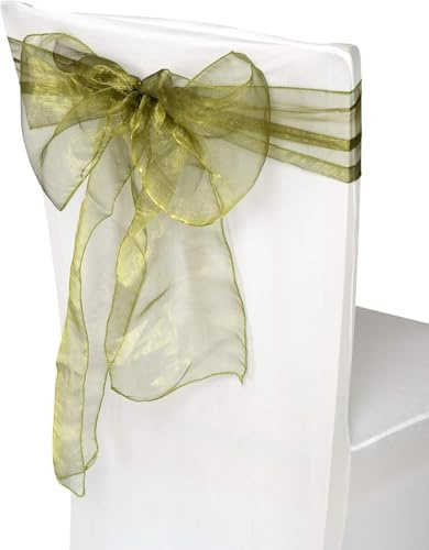 CNFQ Stuhlschleifen, Organza, für Taufe, Party, Deko, Hochzeit, Grün, 50 Stück
