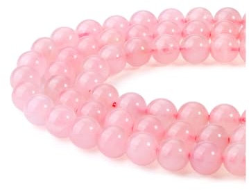 JOVIVI 8mm Rose Quartz Crystal Beads for Jewellery Making,96Pcs Pink Beads for Crafting Natural Round Stone Loose Gemstone Craft Beads for Jewelry Making Bracelet Necklace DIY