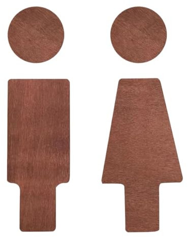 Duroecsain Toilettenschild aus Holz, Badschilder aus Holz, Badschilder für Badezimmer, WC-Schild selbstklebend | Hinweisschild für Toiletten, Türschilder