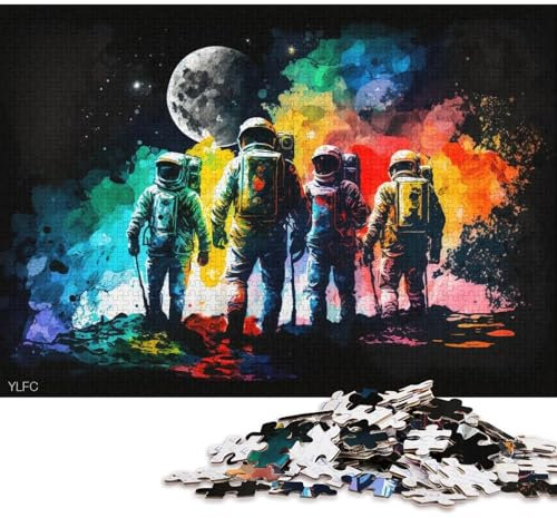 1000 Piece Jigsaw Puzzles Astronauts Standing Planet Jigsaw Puzzles for Adult Cardboard Puzzles Great Gift for Adults 38x26cm