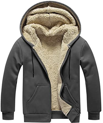 Felpa Nera Uomo Con Zip - Tuta Felpata, Giacca di Pile, Maglione da Lavoro, Felpa Casa Leggera - Abbigliamento