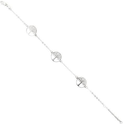Bracelet Femme Arbre de Vie en Or Blanc