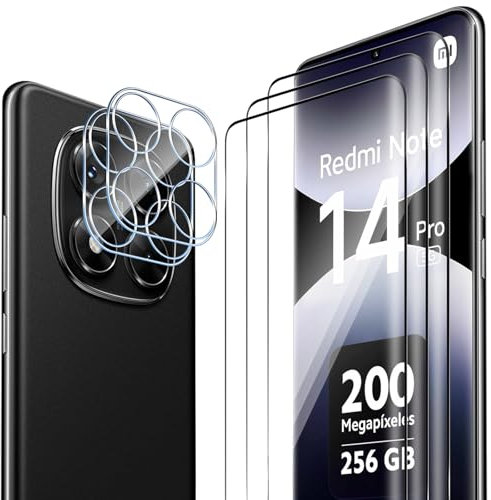 ELYCO Schutzfolie kompatibel mit Xiaomi Redmi Note 14 Pro 5G / POCO X7 5G für Panzerglas, 3 Pcs Schutzglas & 2 Pcs Kameraschutz, 9H Härte Anti-Kratzer, HD Klar 3D Displayschutzfolie