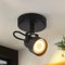 CBJKTX Deckenstrahler 1 Flammig Deckenspot Schwarz - Vintage Deckenleuchte Schwenkbar GU10 350° Strahler Spots Deckenlampe Küchenlampe für Wohnzimmer Küche Flur (Ohne Leuchtmittel)
