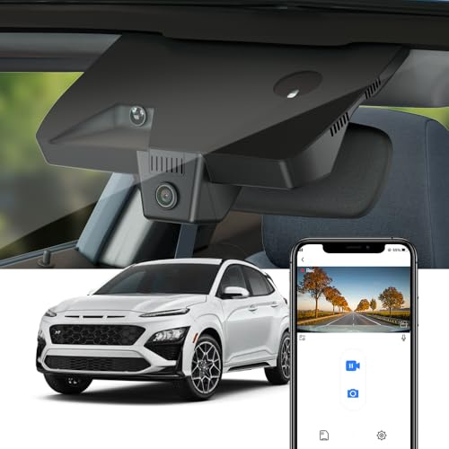 Fitcamx Dashcam 4K Kompatibel mit Hyundai Kona 2021 2022 2023 (Part No#J9020) with Auto-Dimming, OEM Autokamera 2160P Video WiFi, Loop-Aufnahm, G-Sensor, WDR Dash Camera Auto, Plug & Play, 64GB-Karte
