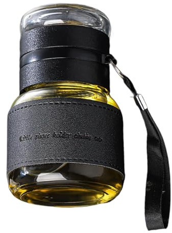 Botella de infusor de vidrio, taza de té de vidrio con infusor,320 ml Vidrio de separación de té y agua espesado | Botella de separación de agua de viaje portátil de la fuga para actividades
