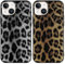 Saqmkil 2 Stück Hülle für iPhone 14/iPhone 13 6,1 Zoll, Aesthetic Leopard Muster Design Mädchen Frauen Geschenk Handyhülle, Weich Silikon Süßes Motiv Kratzfeste Stoßfest Case Schutzhülle für iPhone 13