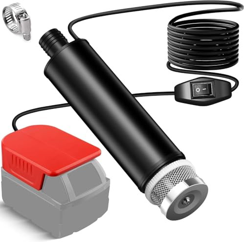 Mini-Wasserpumpe für Milwaukee M18 18 V Li-Ionen-Akku, 500 GPH Kabellose Wassertransferpumpe Tauchpumpe für Pool, Garten, Aquarium (ohne Akku)