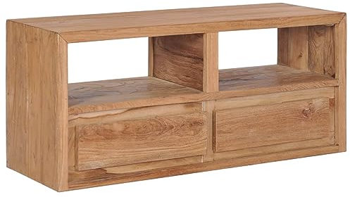 Helloshop26 Meuble télé Buffet TV télévision Design Pratique 90 cm Bois de Teck Massif 2502086