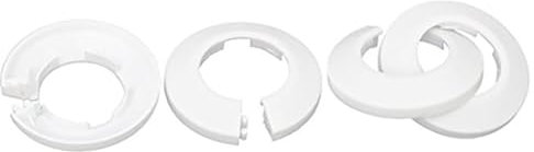 TOP-VIGOR 4 x 33 mm Rohrabdeckungen, zum Einrasten, PP-Kunststoff-Rosetten-Rohrmanschette für Wasserleitung, Abflussleitung, WC-Abflussrohr, Wandrohreingang, Dekoration, Zierleiste und