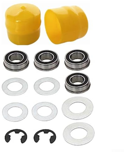 Oniissy Vorderradbuchsenlagersatz, Rasenmäher Vorderrad Umrüstsatz Buchse zu Lager für Rasenmäher 9040 532009040 121748x (gelb)