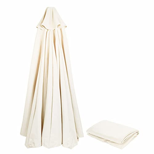 NAFGQIY Parasol de repuesto para sombrilla de 4 m/400 cm, 8 puntales, beige/caqui, protección UV, 80 cm, resistente al viento, estable, playa, terraza, jardín, sombrilla de repuesto