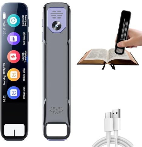 Ki-Stiftscanner, 134 Sprachen Sprachübersetzung, 60 Sprachen Scan-Funktion, 13 Offline Sprachen, mit HD Touchscreen, für Legasthenie, Studenten, Reisende