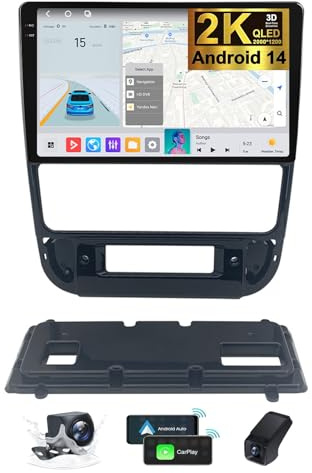 ZZPHKK Android 14 Radio de Coche para Peugeot 406 1999-2004 con Carplay Android Auto Inalámbrico 2K Pantalla Táctil de 9,5 Pulgadas Radio 2 DIN con GPS Bluetooth/4G WiFi DSP FM/RDS Radio(B,2K M400S)