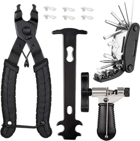 Bike Chain Repair Tool Kit, 16 in 1 Multi-Function Bicycle Repair Tool Kit, Bike Link Pliers, Chain Cutter Checker, Bicycle Missing Links for Sports Bike