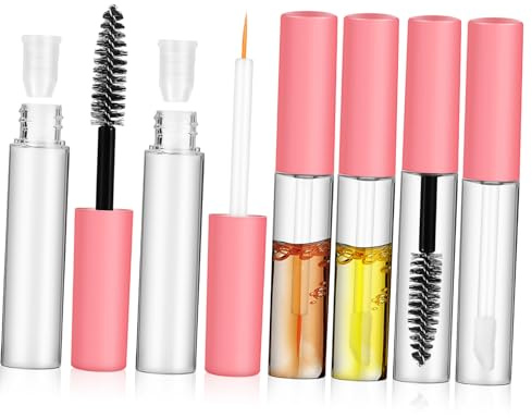 CIYODO 6 Stück Teiliges Leere Mascara Tubes mit Wimpernbürsten Nachfüllbare Kosmetikbehälter Auslaufsichere Eyeliner Lipgloss fläschchen Schraubverschluss für DIY Make up Unterwegs