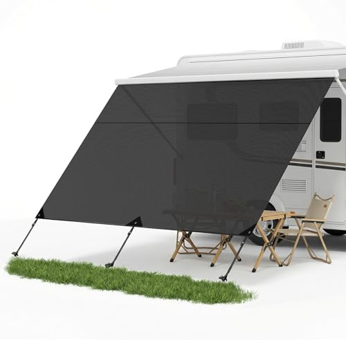 Yigowyigo Sonnenschutz Wohnmobil Vorderwand 3,3 x 2 m Universeller RV View Blocker Sonnenschutz Markisen, Sunblocker Vorderwand Markise für Camping & Wohnmobil, für Ø 4–10 mm Kederleisten