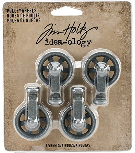 Tim Holtz Mini Pulley Wheels Craft Accessories, Grey