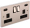 United Electrical Brushed Chrome 2 Gang USB Plug Socket (Urban Edge UE65BCB)