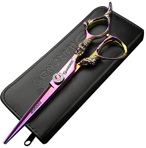 6/7/8/9-inch Professional Hair Clipper Set, Stainless Steel Sharp Hair Clippers, Hairdresser Specific Scissor(6-inch Flat Shear)