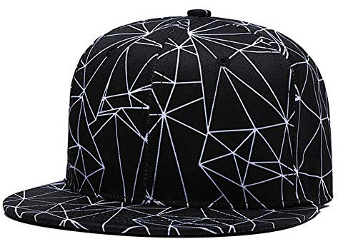Quanhaigou Herren New Snapback Flatbrim Cap, kühles hip hop-Hut justierbare baseballmützen einheitsgröße schwarz-Weiss