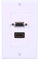 Multifuncional 2 Enchufe de Pared con 1 Puerto HDMI Hembra + 1 Puerto VGA Hembra AV Salida de Pared Socket de Video Placa de Conector Frontal para ubicaciones domésticas o comerciales