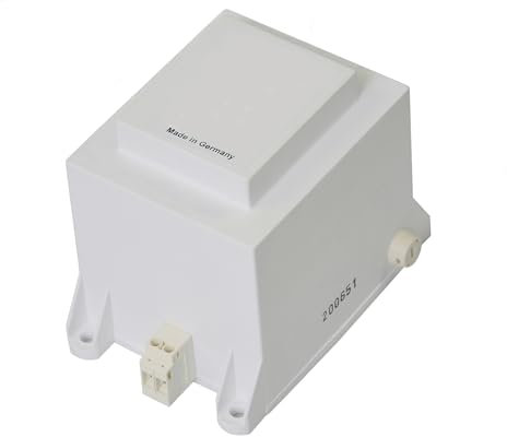 12V / 200W Transformator Trafo Sicherheitstransformator Ringkern ABS-Gehäuse, Überlast- u. Übertemperaturschutz, Stand- und Wandmontage, IP20