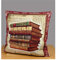 atelier alles-Spitze Charmante Gobelin-Kissenhülle Alte Bücher | Strapazierfähiger und pflegeleicher Kissenbezug in beige-rotbraun | Stilvolles Wohnaccesoires für Sofa und Bett | Größe: 45x45 cm
