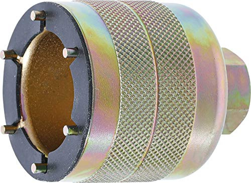 BGS 6726 | Gabelkappenschlüssel | für Marzocci-Gabeln | für Ducati | Antrieb 12,5 mm (1/2) und Außensechskant SW 24 mm | Ø 46 mm | Stifte 6 x 3 mm | Werkzeugstahl | verzinkt