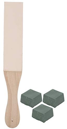 Atyhao Leather Paddle, Wood Leather Paddle Honing Strop Kit 2-Sided Strop Honing Polishing with Compounds DIY Polishing Tool for Sharpening Knife Carving Tools for Out