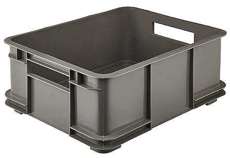 keeeper Aufbewahrungswännchen mit Tragegriffen, Euro-Box L, Procyclen, 20,5 l, Bruno Eco Line, Eco-Grau