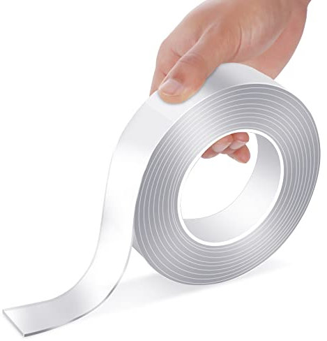 Tunudi Nastro Biadesivo Extra Forte, Trasparente (3 metri x 2,3 cm x 2 mm)
