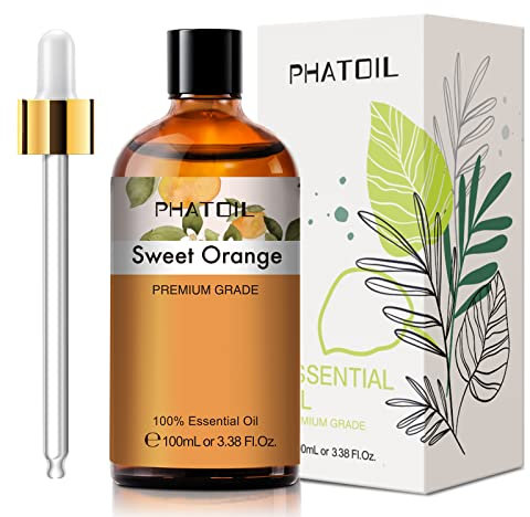 PHATOIL Huile Essentielle Orange Douce 100 ml, Huile Essentielle Pure Naturelle pour Diffuseur, Huile d'Orange pour Aromathérapie Humidificateur