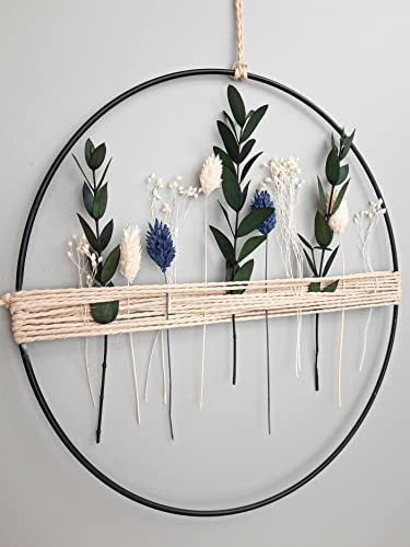 Trockenblumenkranz Classic - Made In Germany - edle & schöne Trockenblumen zeitlos kombiniert als Trockenblumen-Kranz, mit Metallring (klein + groß)