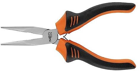 NEO TOOLS Extended Pliers Straight 160 mm, Expansion Spring, Two-Component Handle, CS Steel