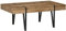 HOMCOM Couchtisch Beistelltisch Kaffeetisch Sofatisch mit verstellbaren Fußstützen Wohnzimmertisch Industriedesign MDF Metall Naturholz 105 x 60 x 42 cm