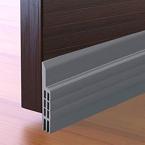 Hulameda Door Draft Excluder Strip, Self Adhesive Draft Excluder Tape for Noise Proof and Energy Saving, Door Bottom Seal Strip to Prevent Bugs Coming (Gray/2 Width x 39 Length)