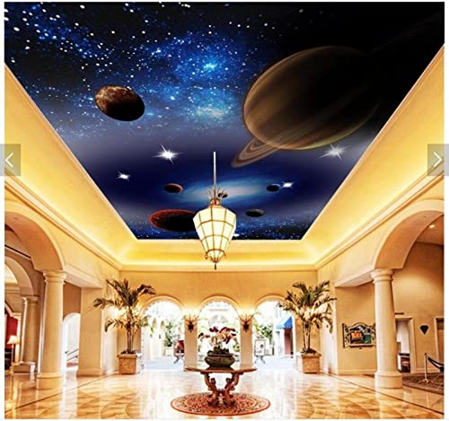 ONESOL Wandbild 3D Wohnzimmer Decke Tapete Sternenhimmel Universum Galaxie Vortex Schlafzimmer Hotel Lobby Decke Aufkleber Wandkunst