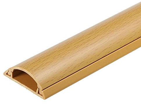 PATIKIL Floor/Wall Cable Raceway Cord Cover 39Lx1.2Wx0.4H Cord Hider Channel Self-Adhesive Wood Grain for TV Wire Management