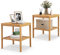 LIFEZEAL Lot de 2 Tables de Chevet en Bambou, Table d'Appoint Style Vintage, Table de Nuit pour Salon Chambre Bureau,40 x 40 x 45 cm, Couleur Naturelle
