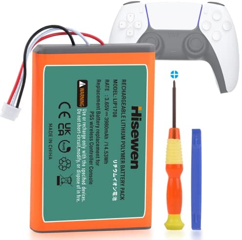 Hisewen 3980mAh PS5 Controller Akku für Sony Playstation 5 LIP1708 Dualsense CFI-ZCT1W CFI-ZCT1J Controller