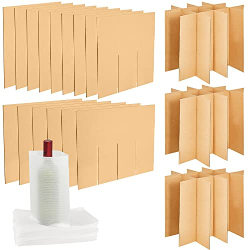Glas-Trennwand-Set für Umzug, Umzugskartons, Umzugskartons, 1 Packung enthält 5 Wellpappen-Trennwände mit 12 Schaumstoffbeuteln, passt in 40,6 x 30,5 x 30,5 cm Box (Box nicht im Lieferumfang
