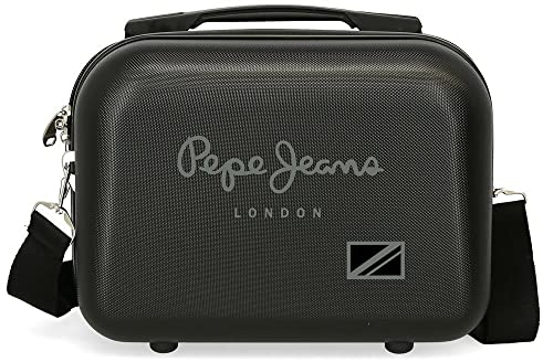 Pepe Jeans Cromwell Trousse de Toilette Adaptable Noir 29x21x15 cms ABS Rigide 9.14L 0.63 kgs
