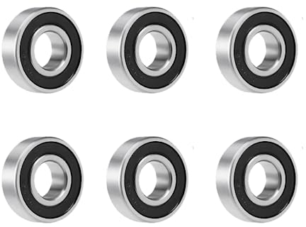 LJFEA 6 Stücke Kugellager, 6801 2RS Rillenkugellager 12mm*21mm*5mm Gummi Rillenkugellager Zwei Seitengummidichtungen Stahl Rillenkugellager
