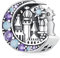 NINGAN 925 Sterling Silber Mondschein Schloss Beaded Charm Mehrfarbige Opal-Perlen Geeignet für Damen Armband Halskette Festliche Geburtstagsgeschenke