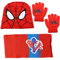 Supperhero Winter Mütze, Spiiderman Kinder Winter 3-teilige Warme Bekleidungszubehör Gedruckt mit Cartoon-Mustern Winterschal, Strickmütze, Handschuhe, für 5-12 Jahre Kinder ein Geburtstag Geschenk