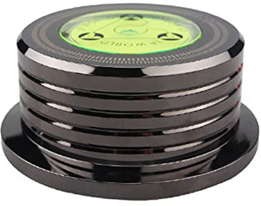 Record Weight,KOCAN Record Weight Stabilizer 50Hz Bubble Level Speed Detection Turntable LP Disc Stabilizer Clamp for Vinyl Record Player