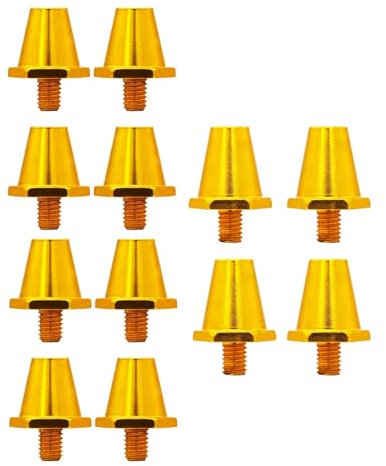 Baoblaze 12x Football Boot Spikes, Soccer Studs Anti Slip Screw in Football Cleats Replacement Spikes for Athletic, Sneakers, 13mm 15mm, Gold